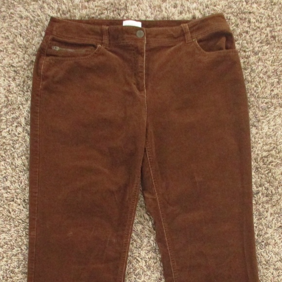 Chico's Pants Women's 1 Brown Corduroy Straight Leg Stretch - Picture 3 of 8